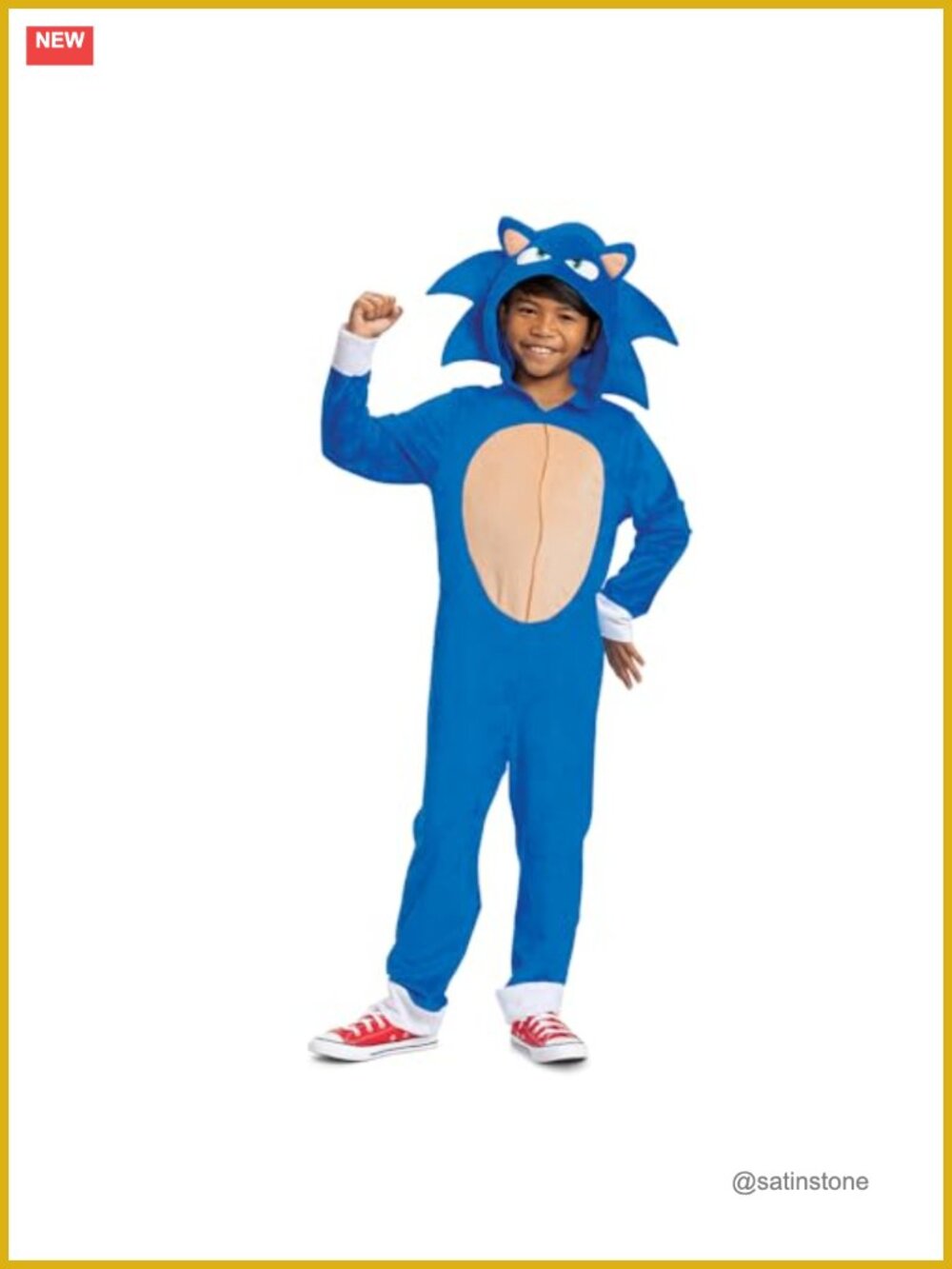 Sonic the Hedgehog Kids Costume Movie 2 Jumpsuit with Headpiece Officially